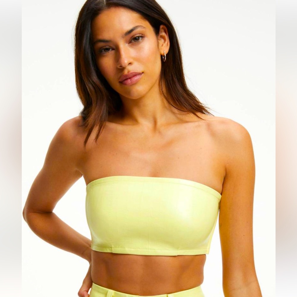 Good American Lemon Yellow Bandeau Top